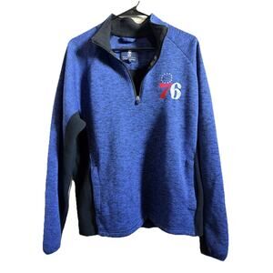 Philadelphia 76ers 1/4 Zip Pullover Jacket Sweatshirt NBA Fan Gear